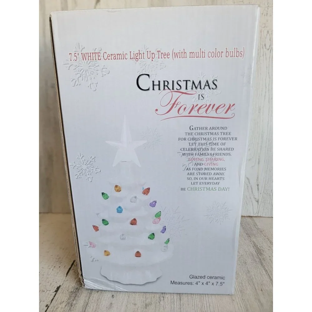 Christmas AS IS forever white‎ ceramic lighted tree! Home decor